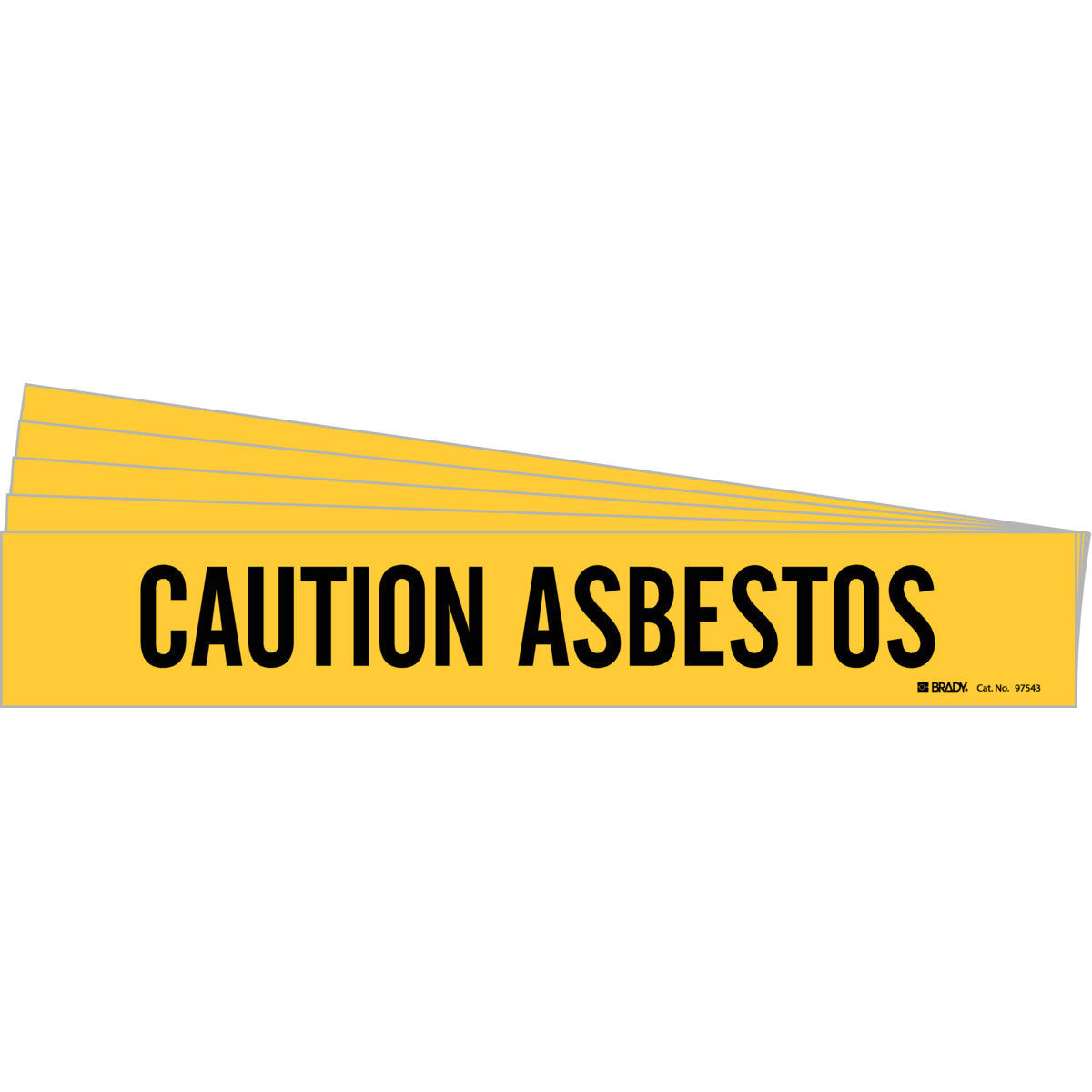 CAUTION ASBESTOS Pipe Marker BK/YL PK