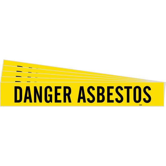 DANGER ASBESTOS Pipe Marker 1HV BK/YL PK