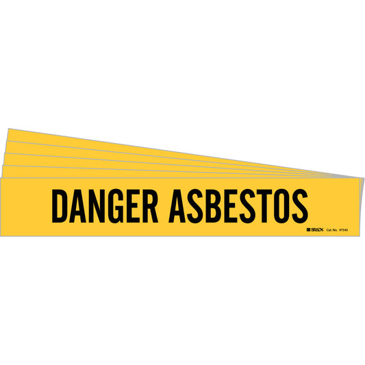 DANGER ASBESTOS Pipe Marker BK/YL PK