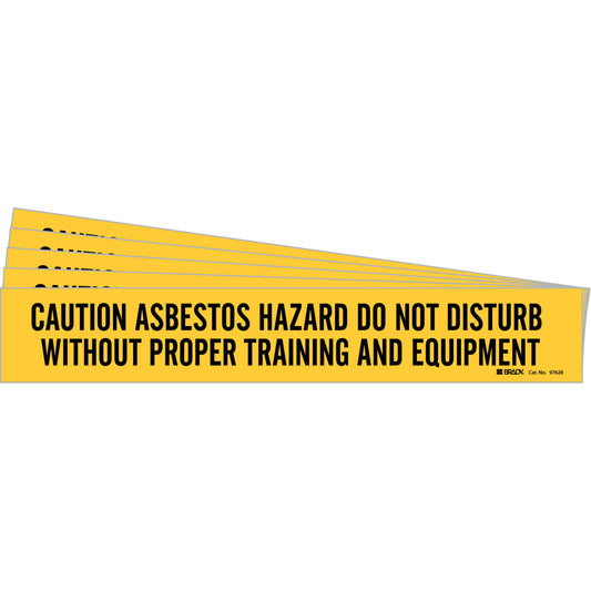 CAUTION ASBESTOS Pipe Mrk BK/YL PK