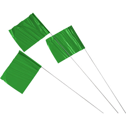 MRKG FLAG 4"WX5 PVC30"H STL ROD-GRN FLAG