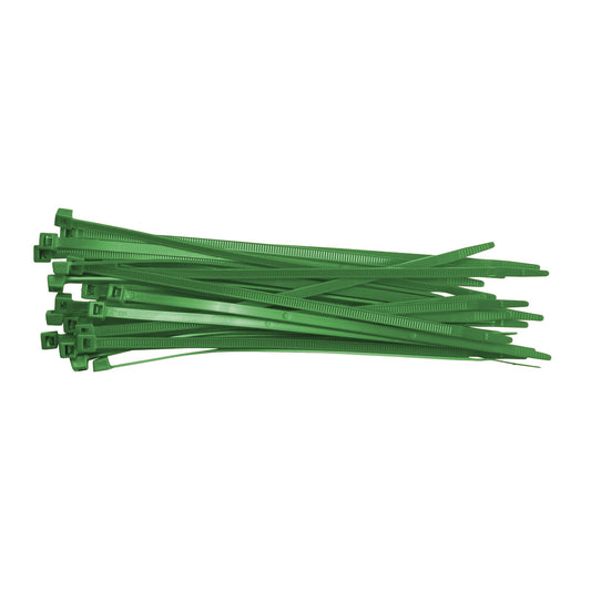 NYLON CABLE TIES 3.6X205MM GRN PK100