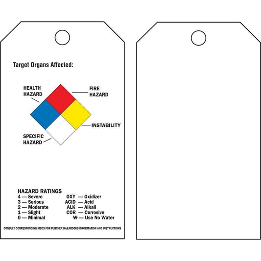 TAG B851,5.75X3 NFPA RTK TAG,25/PAC