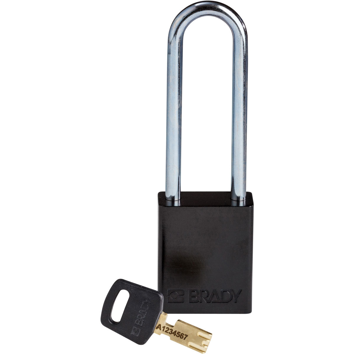 Alum Padlock 3" Steel Shackle KD BK