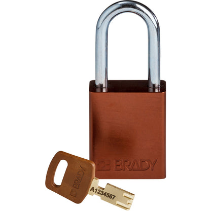 Alum Padlock 1.5" Steel Shackle KD BN