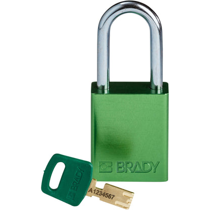 Alum Padlock 1.5" Steel Shackle KD GN