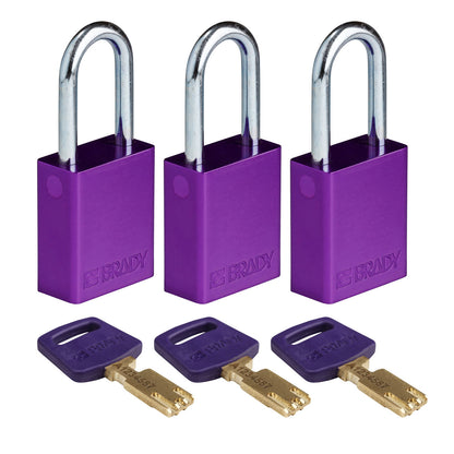 Alum Padlock 1.5" Steel Shkl KA PL 3PK