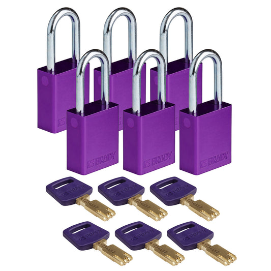 Alum Padlock 1.5" Steel Shkl KD PL 6PK