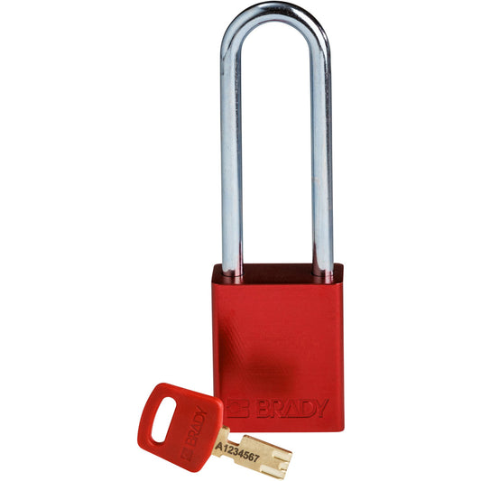 Alum Padlock 3" Steel Shackle KD RD