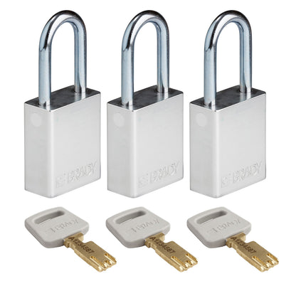 Alum Padlock 1.5" Steel Shkl KA SL 3PK