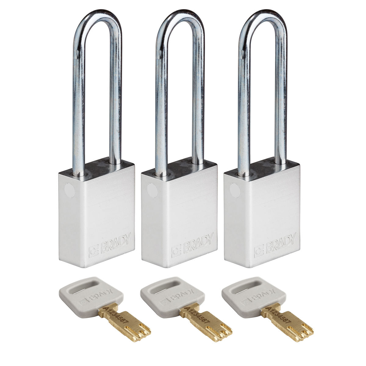 Alum Padlock 3" Steel Shackle KA SL 3PK