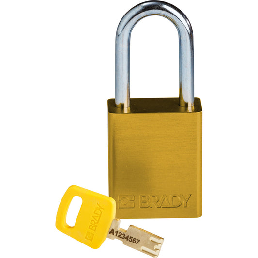 Alum Padlock 1.5" Steel Shackle KD YL