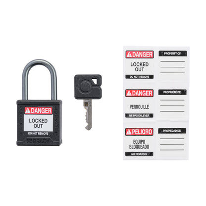 Compact Nylon Body 1" ALU Shackle BLK