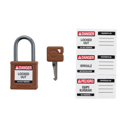 Nylon Padlock 1" Alum Shackle KA BN 6PK