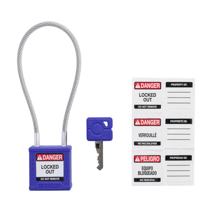 Compact 8" Cable LO Padlock KD PL