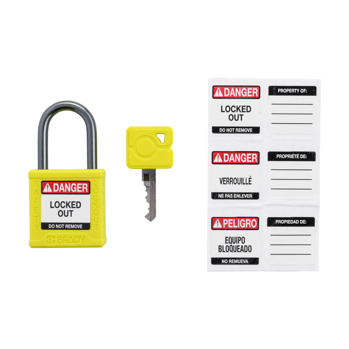 Compact Nylon Body 1" ALU Shackle Yellow
