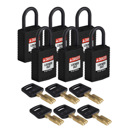 Comp Lock Nyln 1" Plastic Shkl KD BK 6PK