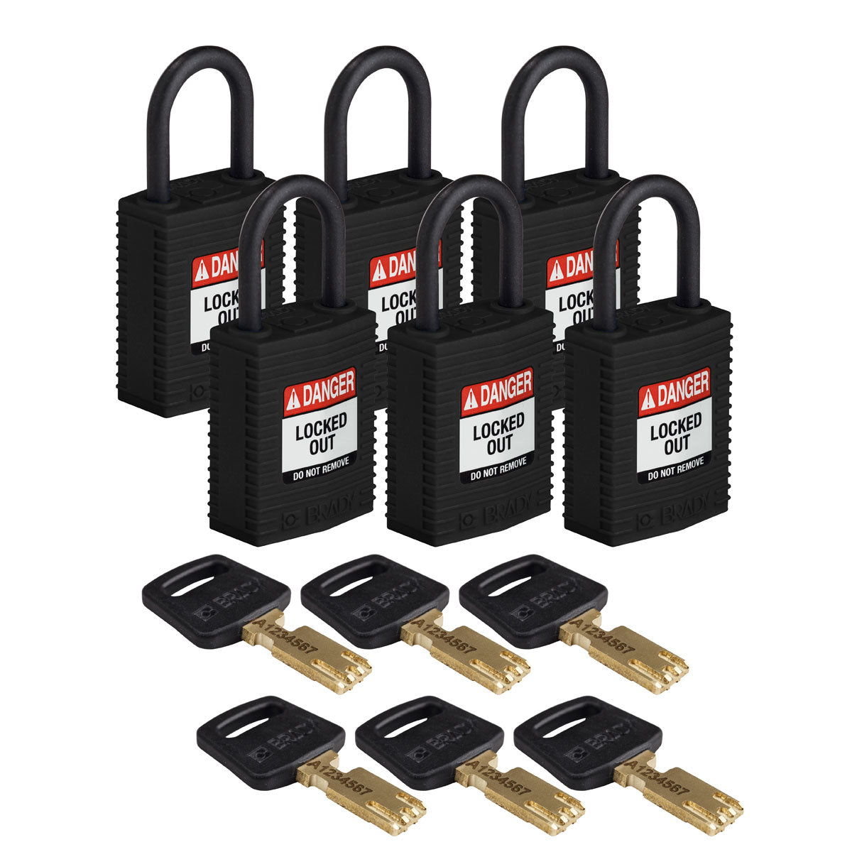 Comp Lock Nyln 1" Plastic Shkl KA BK 6PK