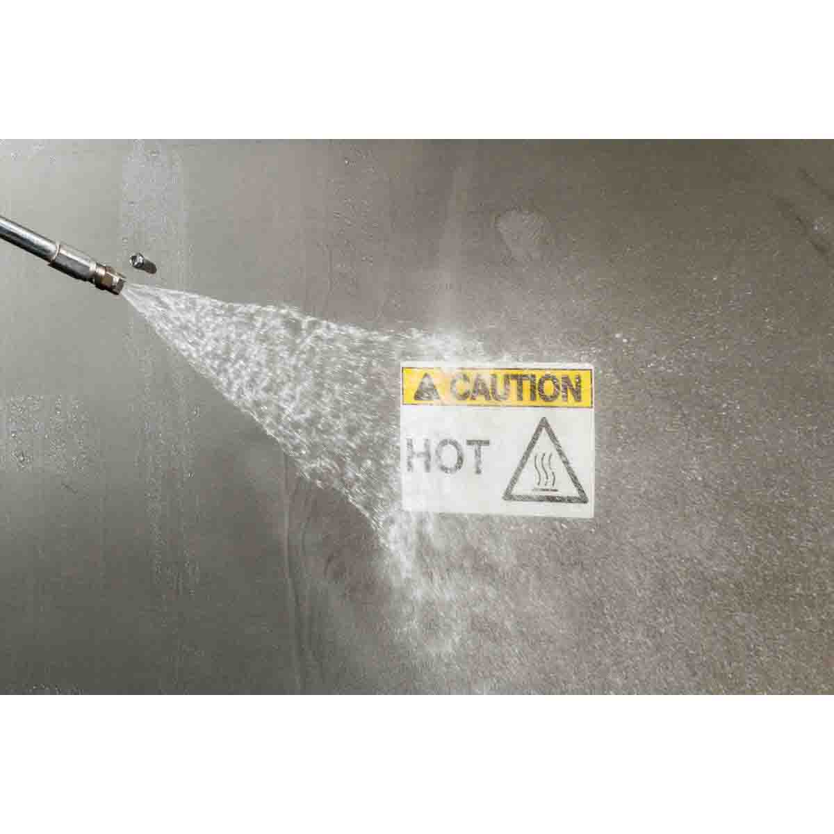 Lbl CAUTION Polyester 4in x 6.25in 100/RL