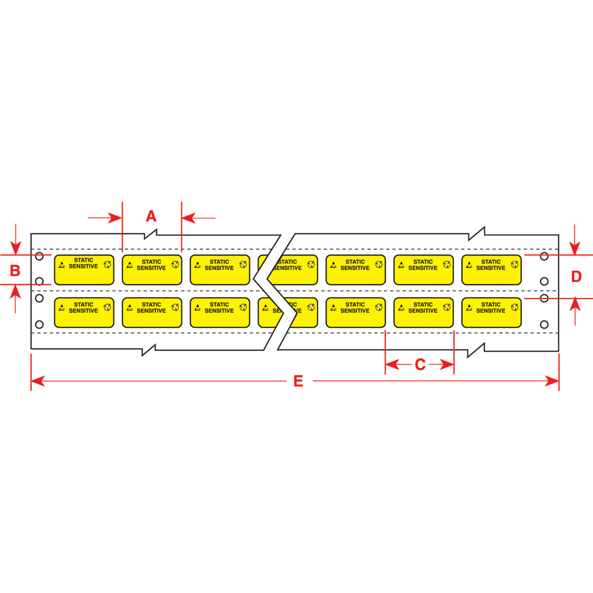 Lbls 0.5 in H x 1 in W BK on YL 10000/PK