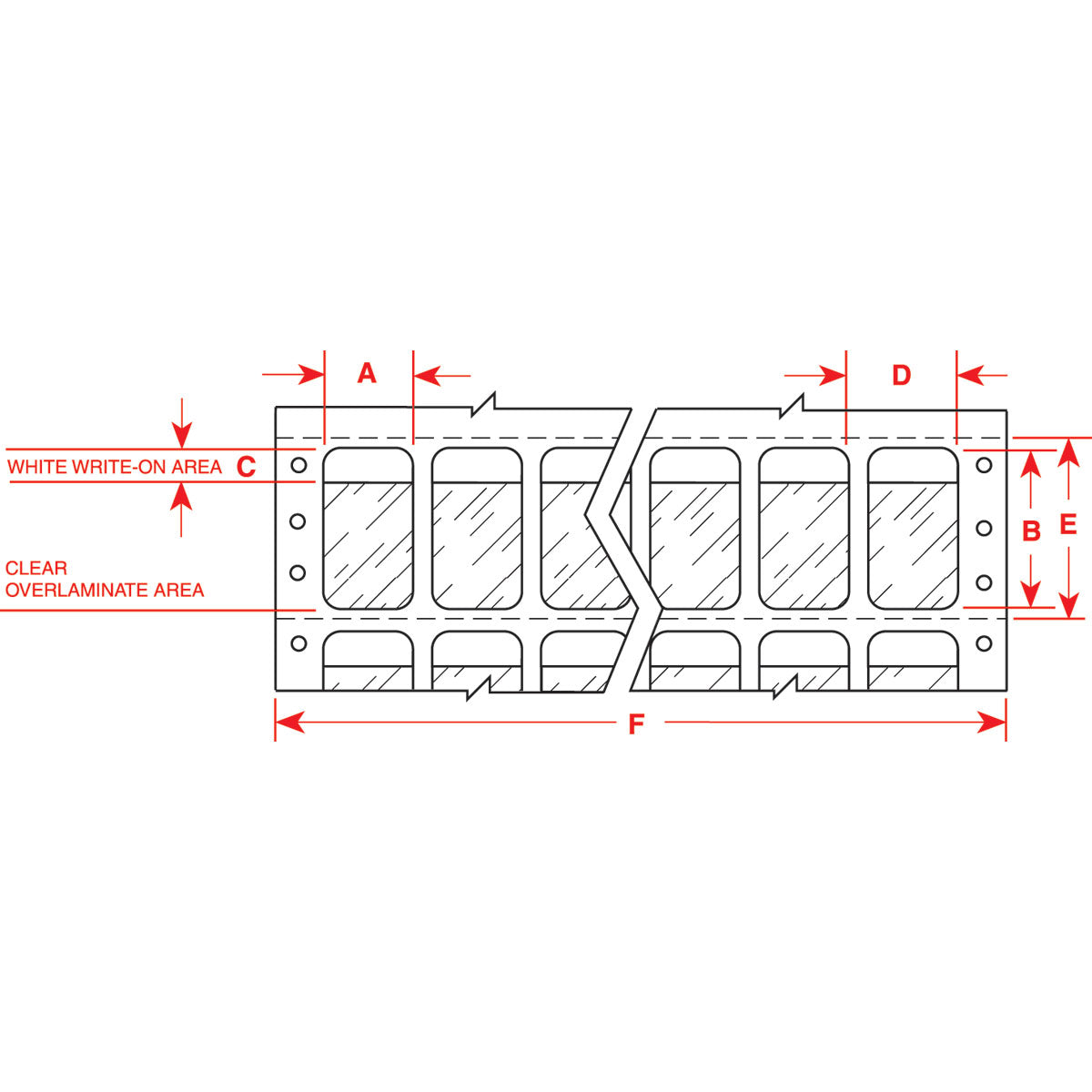 Lbls 5.937 in H x 2 in W BL, CL 2500/PK