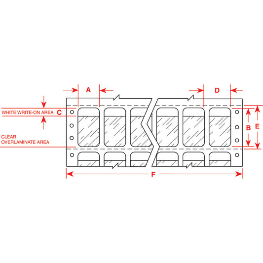 Lbls 5.937 in H x 2 in W BL, CL 2500/PK