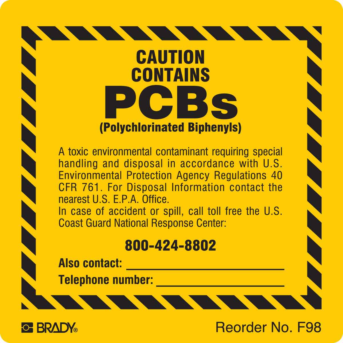 B-302 2X2 100/PK BLK/YEL PCB LABELS