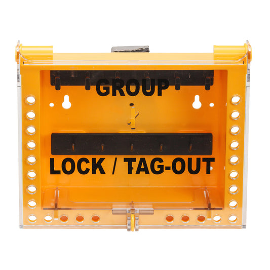 26 Lock Group Lockout Box, Empty Yellow