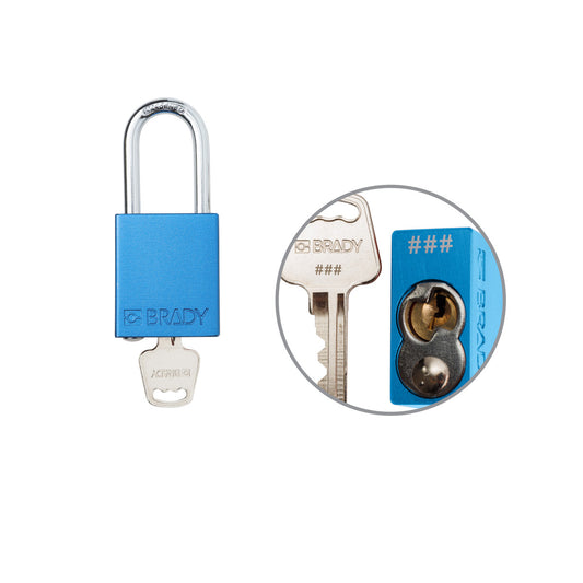 Padlock Alum BLU 1.5in Steel KeyCode19