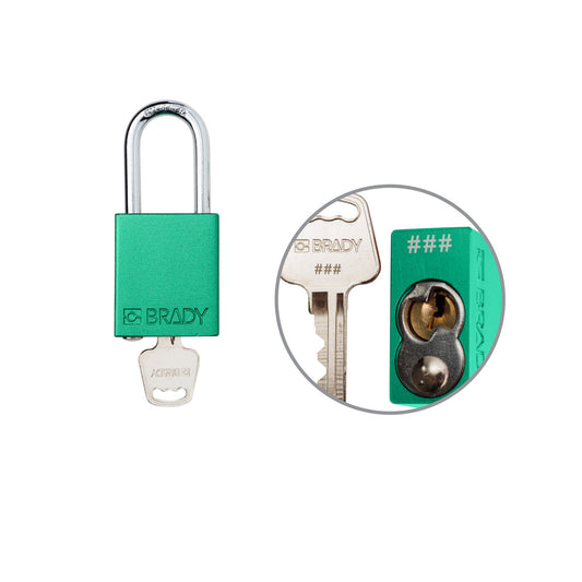 Padlock Alum GRN 1.5in Steel KeyCode23