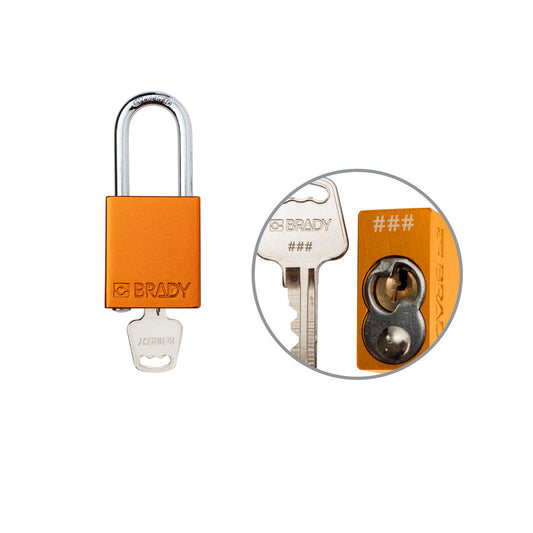 Padlock Alum ORG 1.5in Steel KeyCode18