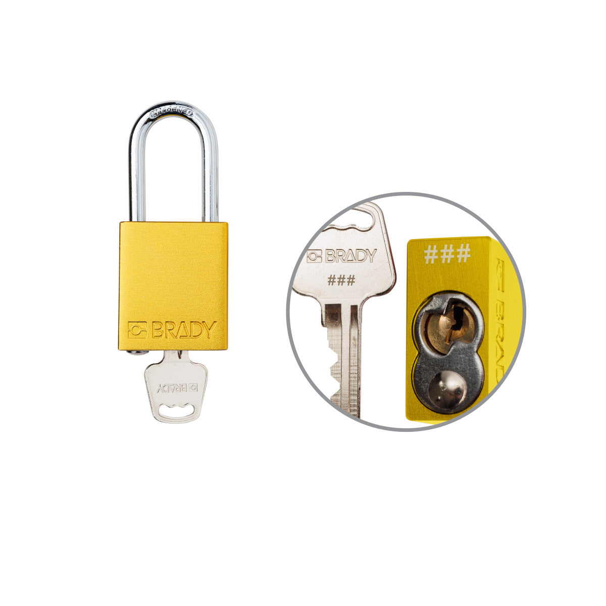 Padlock Alum YLW 1.5in Steel KeyCode38