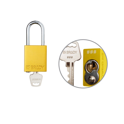 Padlock Alum YLW 1.5in Steel KeyCode38