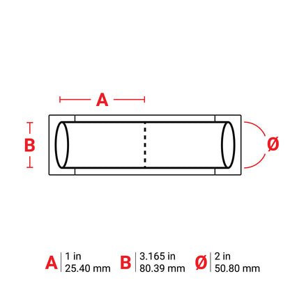 HEAT SHRINK TUBING, 2 IN DIA X 1 IN W