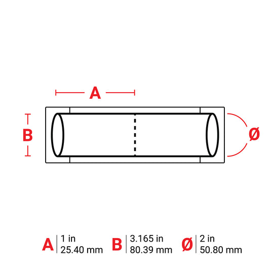 HEAT SHRINK TUBING, 2 IN DIA X 1 IN W