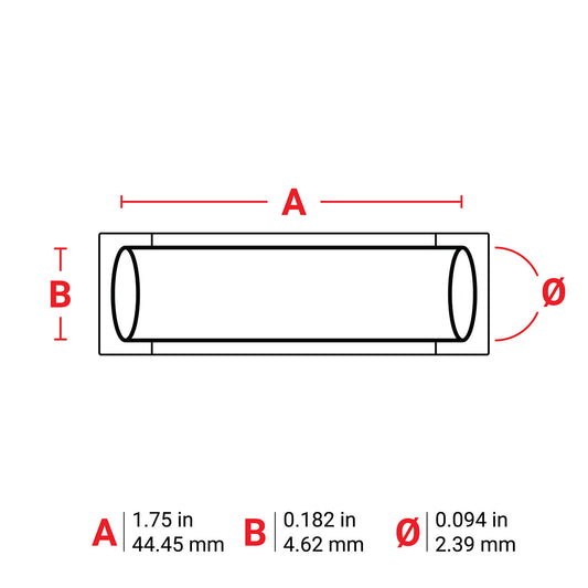 Heat-Shrink Lbls .094Dia BL 1.75" RL/100