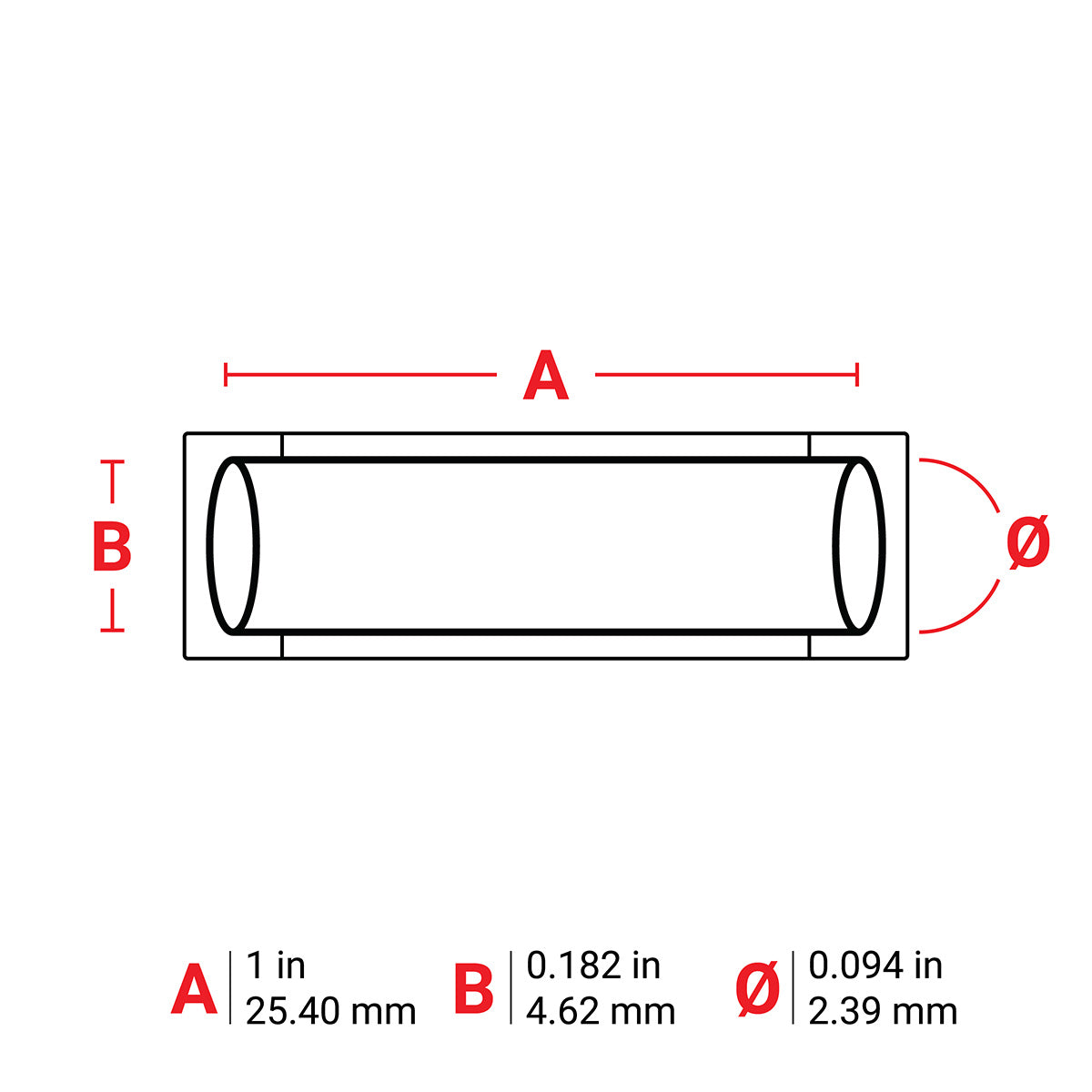 Heat-Shrink Lbls 0.094Dia BL 1" RL/100