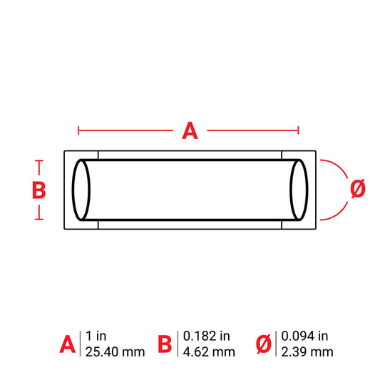 Heat-Shrink Lbls 0.094Dia BL 1" RL/100