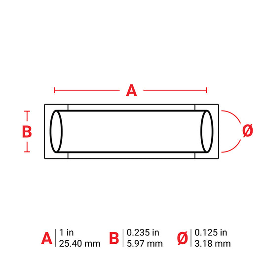 Heat-Shrink Lbls 0.125Dia BL 1" RL/100