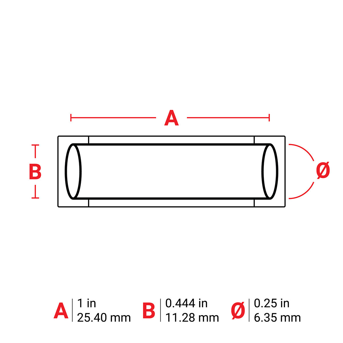 Heat-Shrink Lbls 0.25Dia OR 1" RL/100