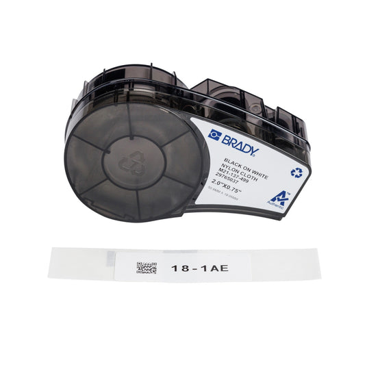 M21  Nylon Labels 0.75 x 2 BK/WH