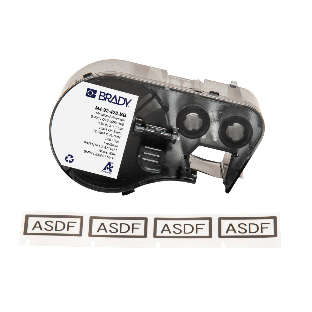 Metallized Lbl 1.13x0.5 BK on LTGR RL239