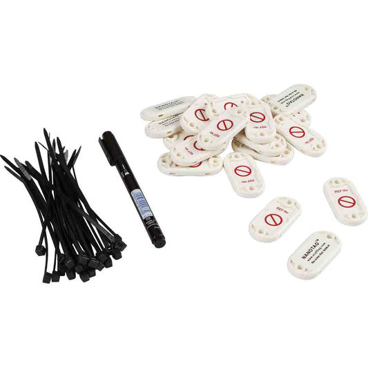 NANOTAG 20 HOLDERS,40 CABLE TIES,1 PEN