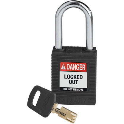 Nylon Padlock 1.5" Steel Shackle KD BK