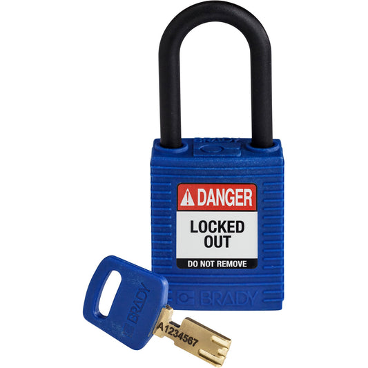 Nylon Padlock 1.5" Plastic Shackle KD BU