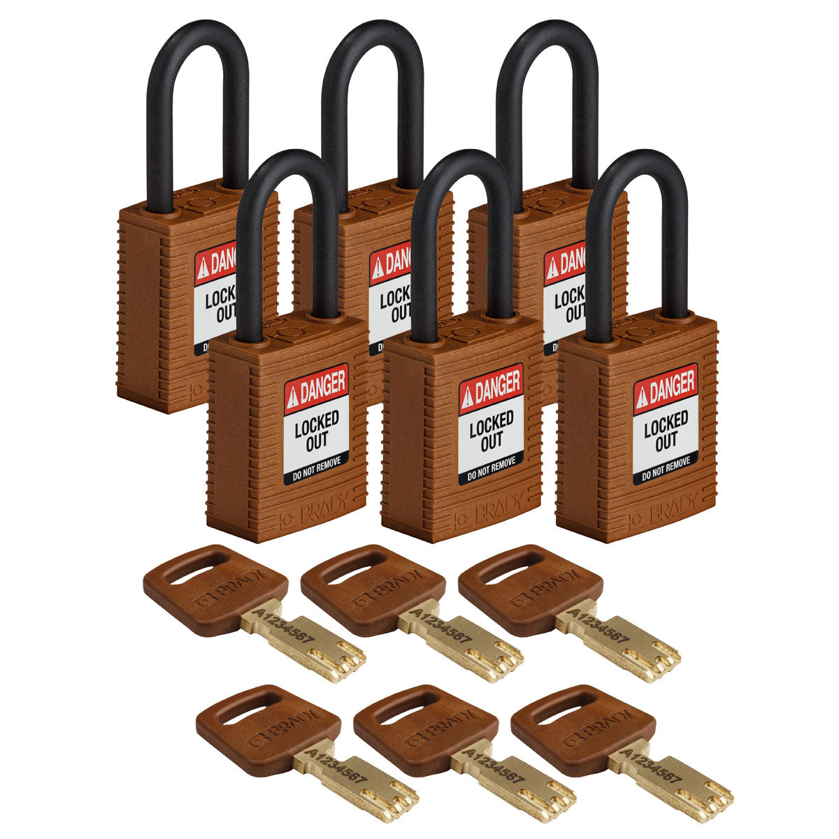 Nylon Padlock 1.5" Plst Shkl KD BN 6PK