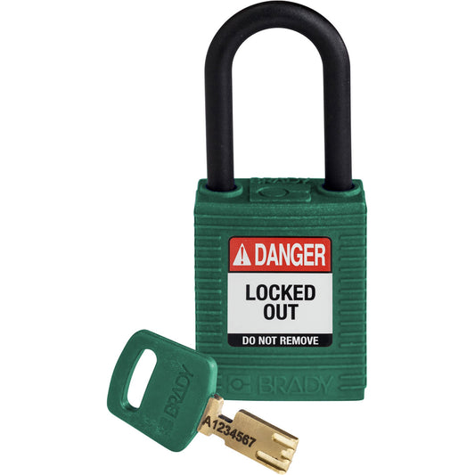 Nylon Padlock 1.5" Plastic Shackle KD GN