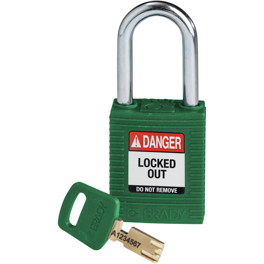 Nylon Padlock 1.5" Steel Shackle KD GN