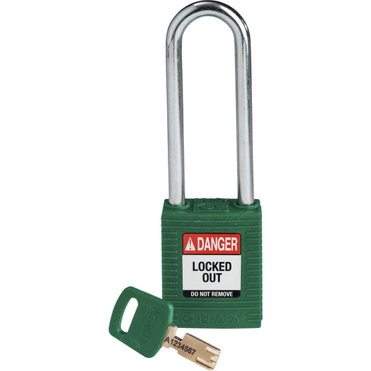 Nylon Padlock 3" Steel Shackle KD GN