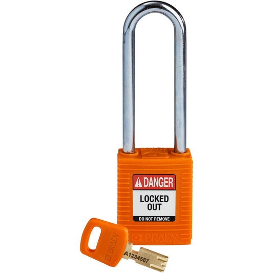 Nylon Padlock 3" Steel Shackle KD OR